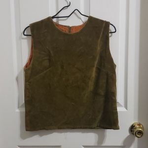 Green Vintage High Neck Tank Top Blouse